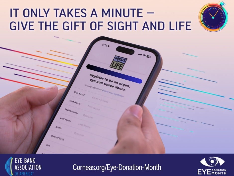 Celebrate Eye Donation Month - abstract blue and gold theme