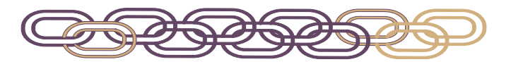 purple and cream colored chain links representing the donation process as described by Dr. Michael Chen and all people who play a vital role in cornea transplants